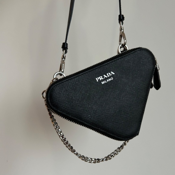 Prada Saffiano Leather Mini Pouch Bag - Picture 3 of 5